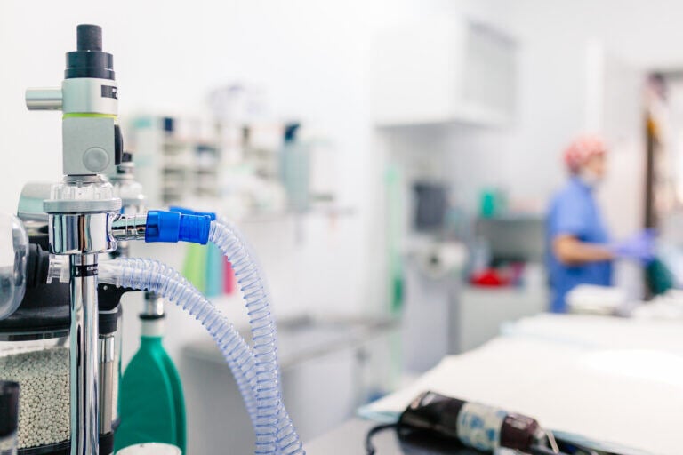 Anesthesia machine in surgical suite Anesthesia machine in surgical suite